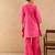 Pink embroidered raw silk kurta set