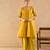 Yellow embroidered raw silk anarkali set
