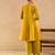 Yellow embroidered raw silk anarkali set