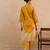 Yellow embroidered raw silk kurta set