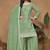 Light Green Chinon Silk Embroidered Palazzo Suit