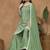 Light Green Chinon Silk Embroidered Palazzo Suit