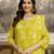Yellow Pure Cotton Floral Print Kurta Pant with Dupatta Set