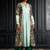 green printed long jacket kurta set with straight pants