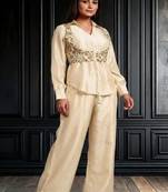 Embroidered co-ord pant set