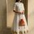 white art silk anarkali set with fitted bottoms