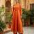 plus size rust orange embroidered anarkali set