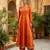 plus size rust orange embroidered anarkali set