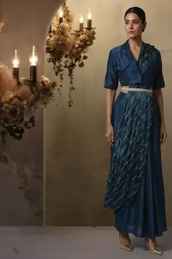 navy blue plus size flared pants co-ord set