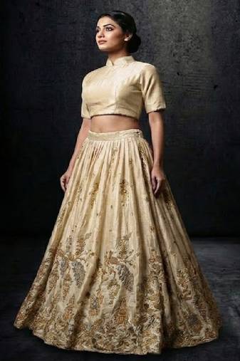 Off White Silk Lehenga Set