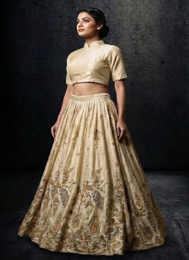 Off White Silk Lehenga Set