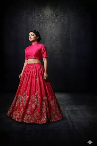 Rani Pink Silk Lehenga Set