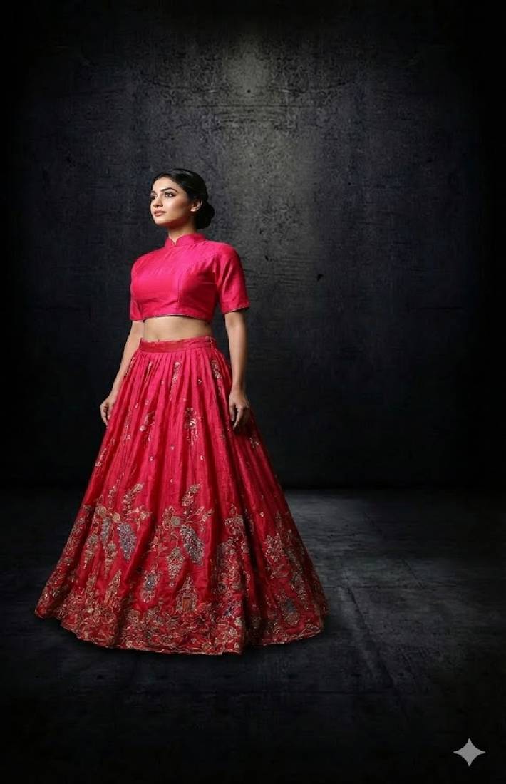 Rani Pink Silk Lehenga Set