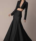 Black Contemporary Skirt Co-Ord Set