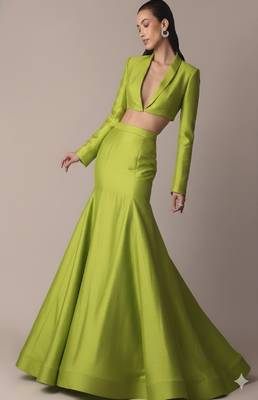 Lime Green Statement Skirt Co-Ord Set 1