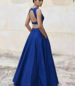 Royal Blue Open-Back Lehenga Set