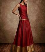 Deep Maroon Silk Lehenga Set