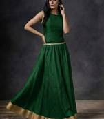Emerald Green Silk Lehenga Set