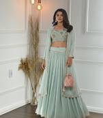 Mint Green Lehenga Set with Jacket