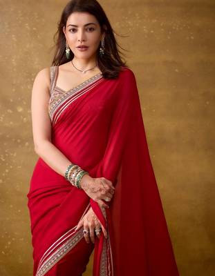 Bollywood Designer Fandy Satin Silk Zari Dori Embroidery Sequence work Saree 2