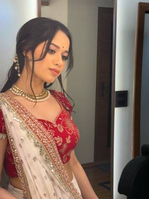 White Faux Georgette Sequence Embroidery with Mirror Lace work Saree 2