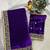 Purple Velvet Zari Dori Thread Embroidery Work with Fancy Fark Border Saree