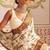 White printed satin saree with blouse piece
