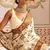 White printed satin saree with blouse piece