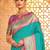 sea green art silk saree with blouse piece