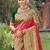 coral banarasi saree with blouse piece 
