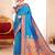 blue banarasi saree with blouse piece 