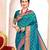 turquoise banarasi saree with blouse piece 