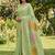 green linen saree with blouse piece