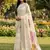 off white linen saree with blouse piece