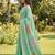 turquoise linen saree with blouse piece