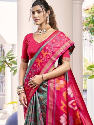 grey silk saree with blouse piece 2