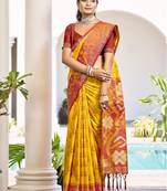 yellow silk saree with blouse piece