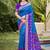 blue silk saree with blouse piece