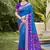 blue silk saree with blouse piece