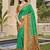 green silk saree with blouse piece
