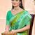 l green silk saree with blouse piece