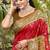 red silk saree with blouse piece