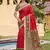 red silk saree with blouse piece
