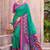 green silk saree with blouse piece