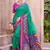 green silk saree with blouse piece