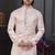 Peach banarasi jackard kurta and pajama for mens