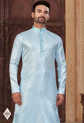 Mint blue imported jackard kurta and pajama for mens 2