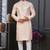 Light orenge & cream imported jackard kurta and pajama for mens