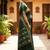 d green art silk saree with blouse piece
