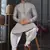 Gray  banarasi jackard kurta and pajama for mens